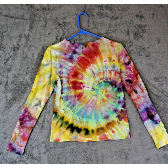 Madison Studio Women's Medium Tie Dye Cotton Spandex Long Sleeve Top - Picture 8 of 8
